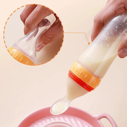Dear Xime Squeeze Feeder Bottle with Spoon Tip — Puree & Cereal Feeder | 4M+