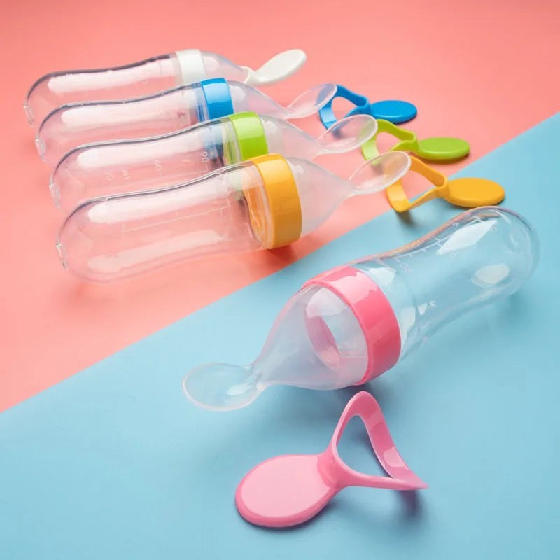 Dear Xime Squeeze Feeder Bottle with Spoon Tip — Puree & Cereal Feeder | 4M+