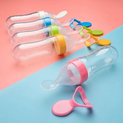 Dear Xime Squeeze Feeder Bottle with Spoon Tip — Puree & Cereal Feeder | 4M+