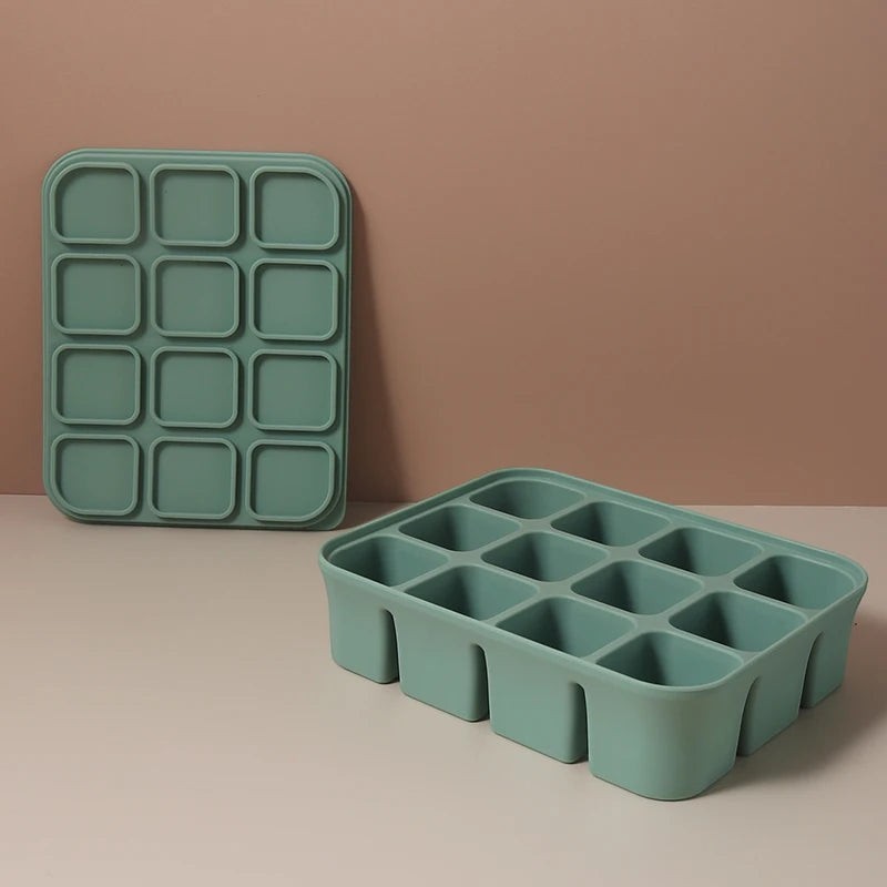 Dear Xime Silicone Freezer Cube Tray with Lid — Baby Food & Ice Prep | 4M+