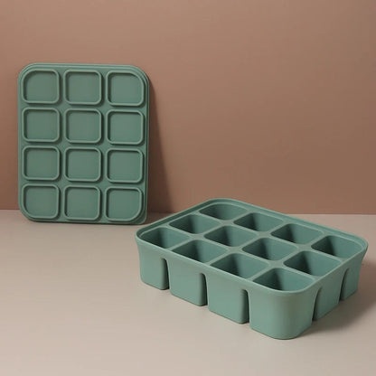 Dear Xime Silicone Freezer Cube Tray with Lid — Baby Food & Ice Prep | 4M+