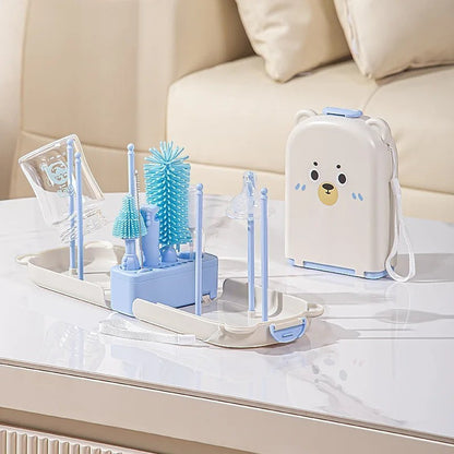 Dear Xime Travel Silicone Bottle Brush Set with Storage Box — Newborn Safe | 0M+