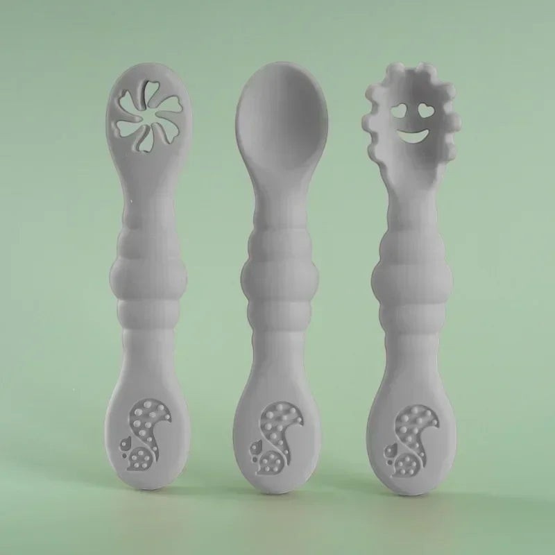 Dear Xime 3-Piece Soft Silicone Utensil Set — Spoon, Fork & Training Cutlery | 6M+