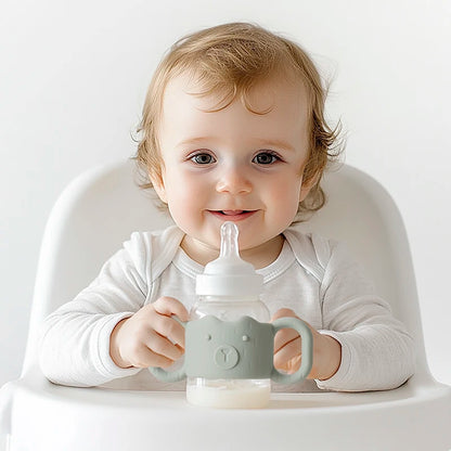 1pc Silicone Baby Bottle Handles, Narrow Straw Bottle Holder, Helps Baby Hold The Bottle, Global Fit, Standard Caliber, Removabl