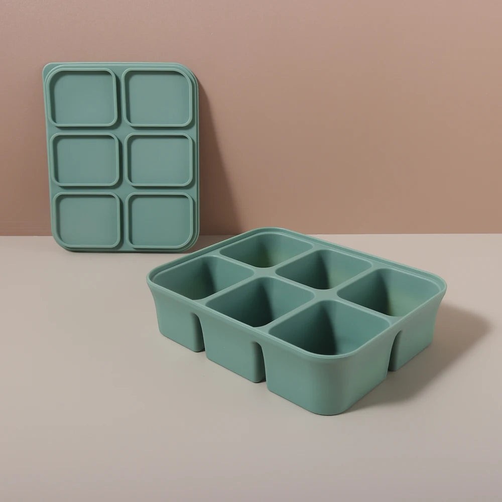 Dear Xime Silicone Freezer Cube Tray with Lid — Baby Food & Ice Prep | 4M+