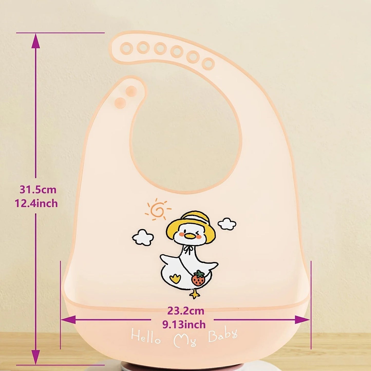 Dear Xime Waterproof Silicone Cartoon Bib — Adjustable with Catch Pocket | 6M+
