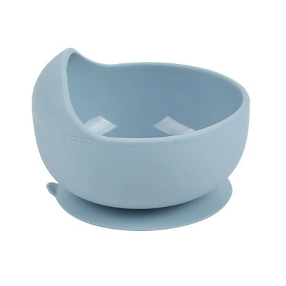 Baby Silicone Feeding Dishes Children Suction Plate Suction Sucker Bowl Wood Fork Spoon Set Toddler Training Tableware BPA Free