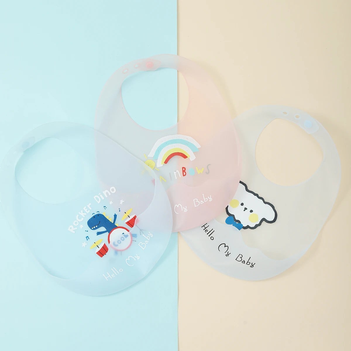Dear Xime Waterproof Silicone Cartoon Bib — Adjustable with Catch Pocket | 6M+