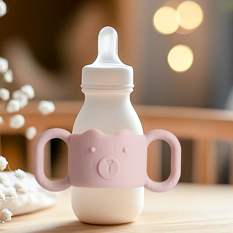 1pc Silicone Baby Bottle Handles, Narrow Straw Bottle Holder, Helps Baby Hold The Bottle, Global Fit, Standard Caliber, Removabl