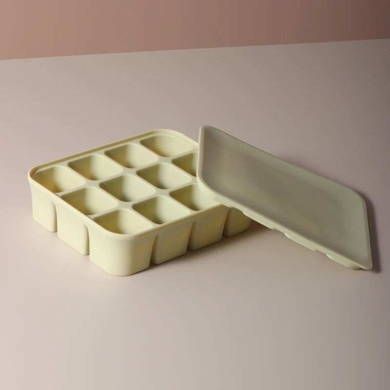 Dear Xime Silicone Freezer Cube Tray with Lid — Baby Food & Ice Prep | 4M+
