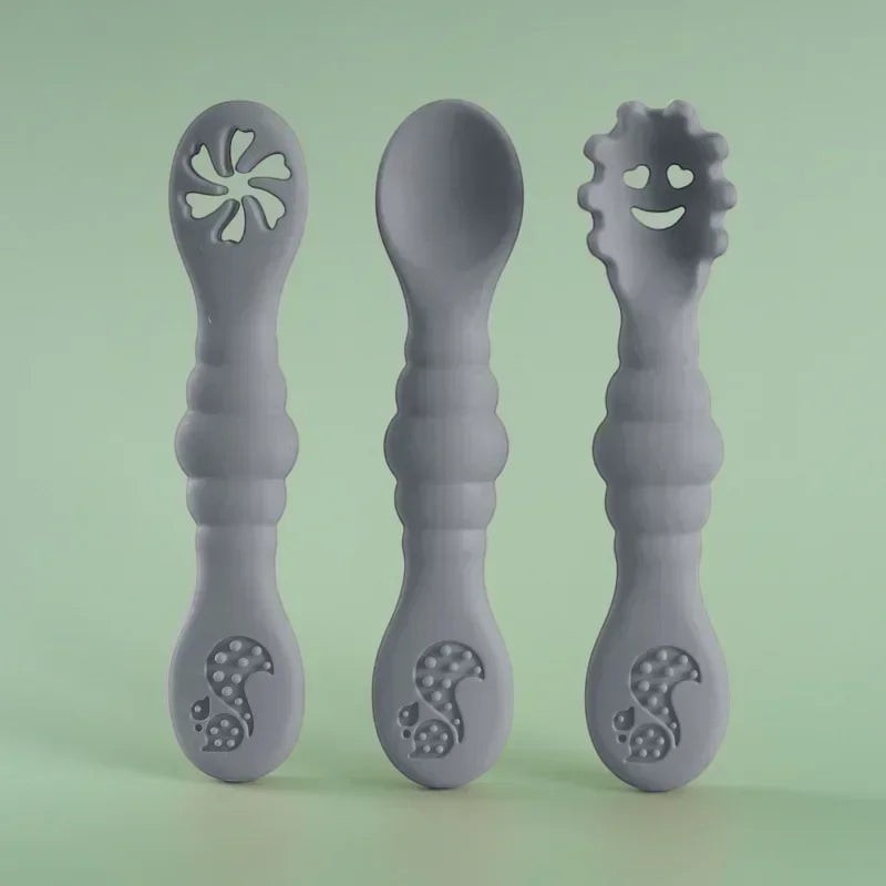 Dear Xime 3-Piece Soft Silicone Utensil Set — Spoon, Fork & Training Cutlery | 6M+