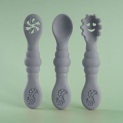 Dear Xime 3-Piece Soft Silicone Utensil Set — Spoon, Fork & Training Cutlery | 6M+