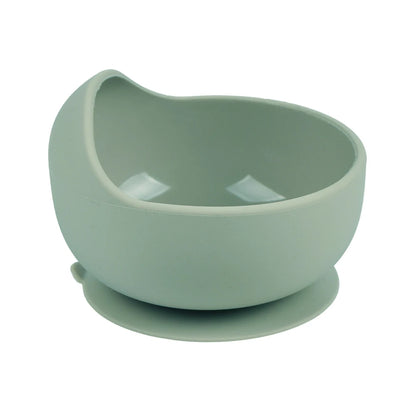 Baby Silicone Feeding Dishes Children Suction Plate Suction Sucker Bowl Wood Fork Spoon Set Toddler Training Tableware BPA Free