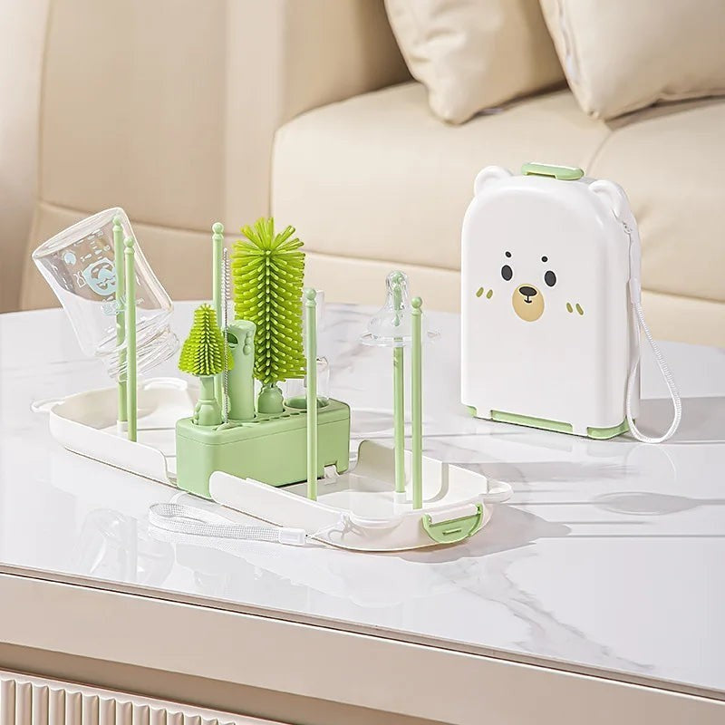 Dear Xime Travel Silicone Bottle Brush Set with Storage Box — Newborn Safe | 0M+