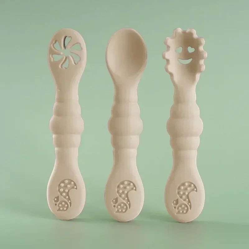 Dear Xime 3-Piece Soft Silicone Utensil Set — Spoon, Fork & Training Cutlery | 6M+