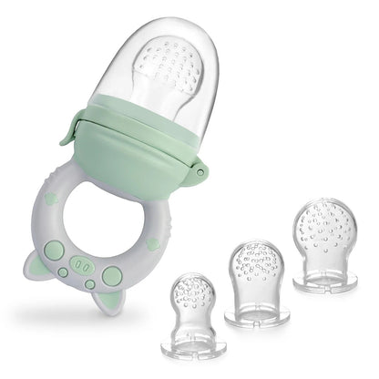 Dear Xime 4-Pack Silicone Fruit & Veggie Feeder Pacifiers — Teething & First Foods | 6–36M