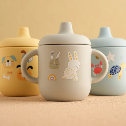Dear Xime Cartoon Silicone Training Cup — Leak-Proof, Handled & BPA-Free | 6M+