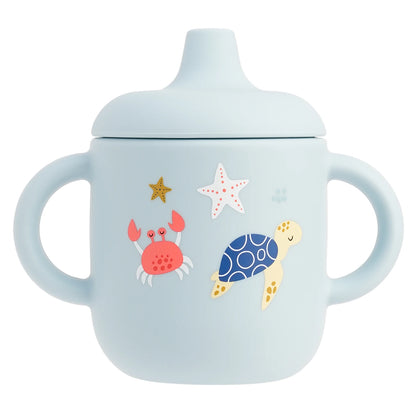 1PCS Cartoon Silicone Baby Feeding Cup BPA Free Leak Proof Training Cup With Handle Travel Friendly Dishwasher Safe Baby Stuff