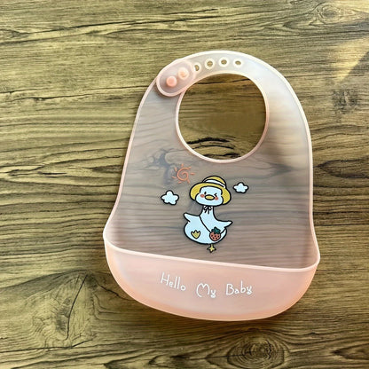 Dear Xime Waterproof Silicone Cartoon Bib — Adjustable with Catch Pocket | 6M+