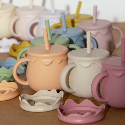 Baby Feeding Cups Portable Drinkware Sippy Cup Solid Food Container Snack Cup Toddlers Learning Cups Newborn supplies