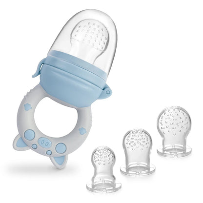 Dear Xime 4-Pack Silicone Fruit & Veggie Feeder Pacifiers — Teething & First Foods | 6–36M