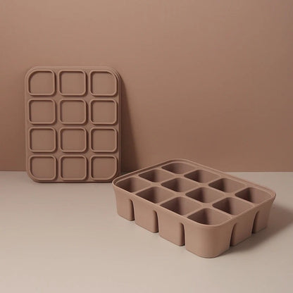 Dear Xime Silicone Freezer Cube Tray with Lid — Baby Food & Ice Prep | 4M+