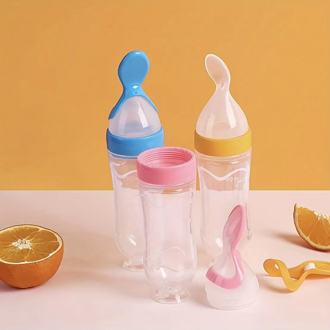 Dear Xime 7-Piece Silicone Baby Feeding Starter Set — Bottles, Fruit Feeders & Spoons | 0M+